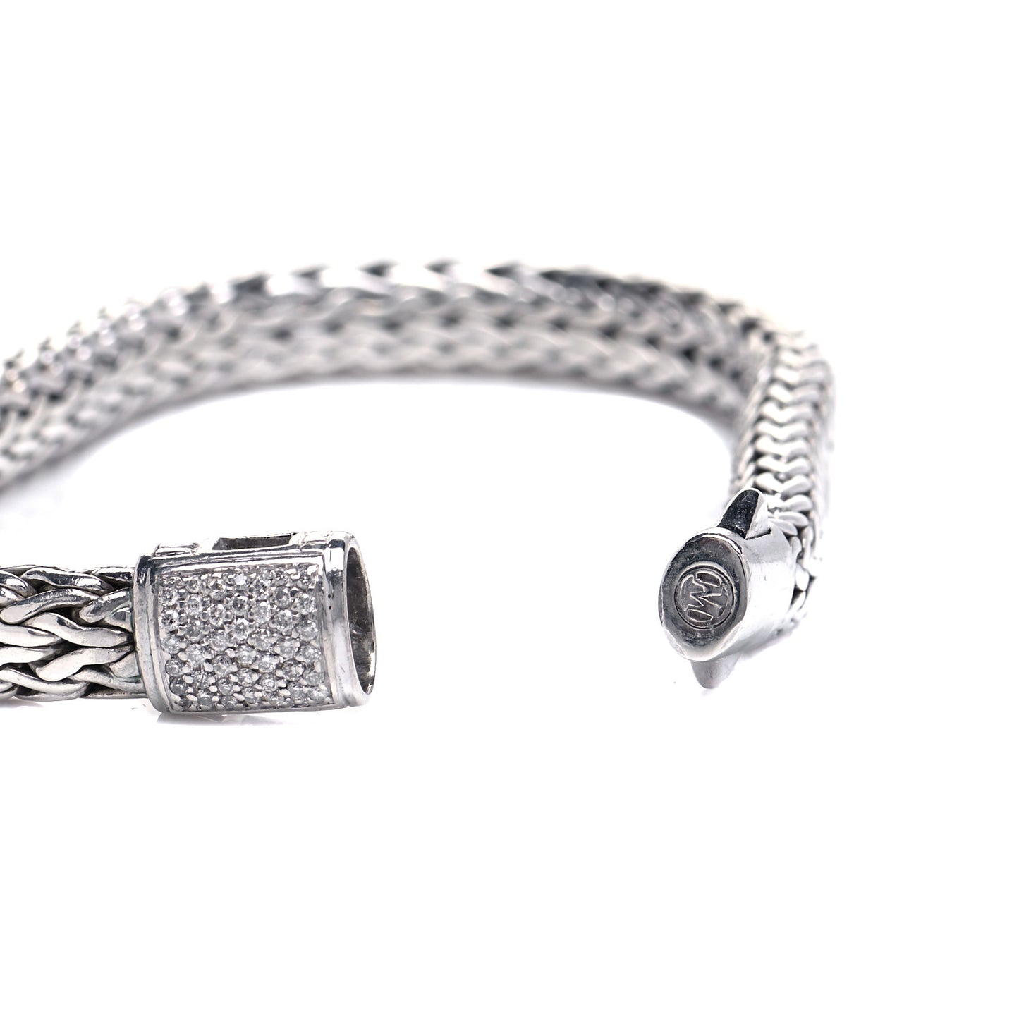 Sterling Silver Diamond 7mm Classic Chain Bracelet
