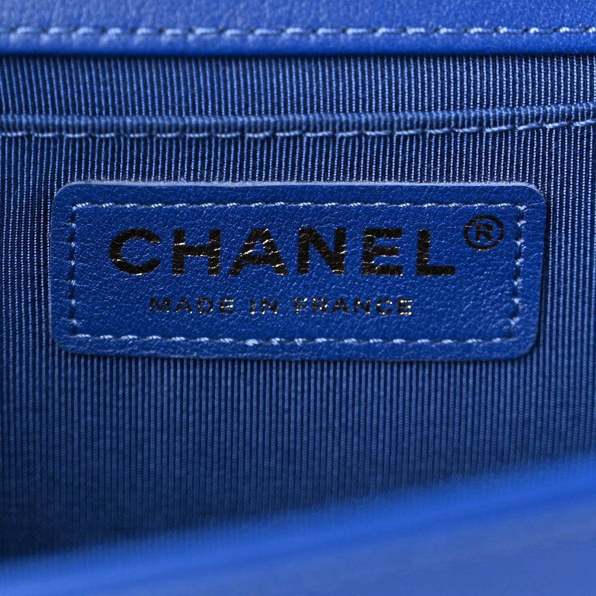 Calfskin Quilted Medium Boy Flap Blue