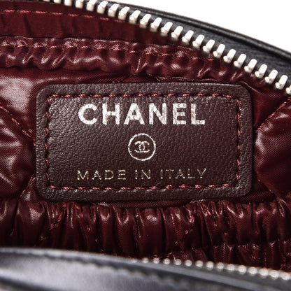 Chanel Lambskin Quilted Small Curvy Pouch Cosmetic Case Black 6 of 8