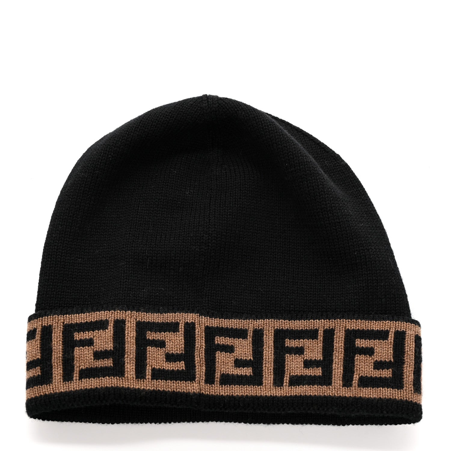 Fendi Wool Knit Zucca Beanie Black 3 of 5