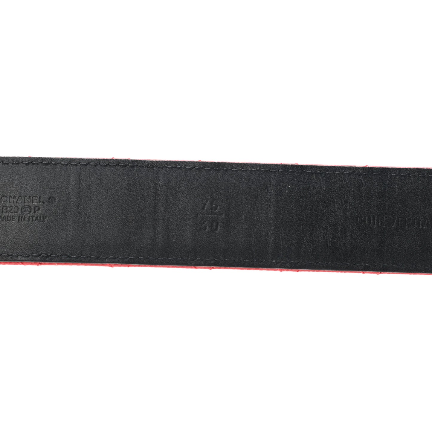 Caviar Quilted CC Chain Belt 75 30 Red