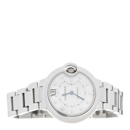 Cartier Stainless Steel Diamond 33mm Ballon Bleu De Cartier Automatic Watch 2 of 5