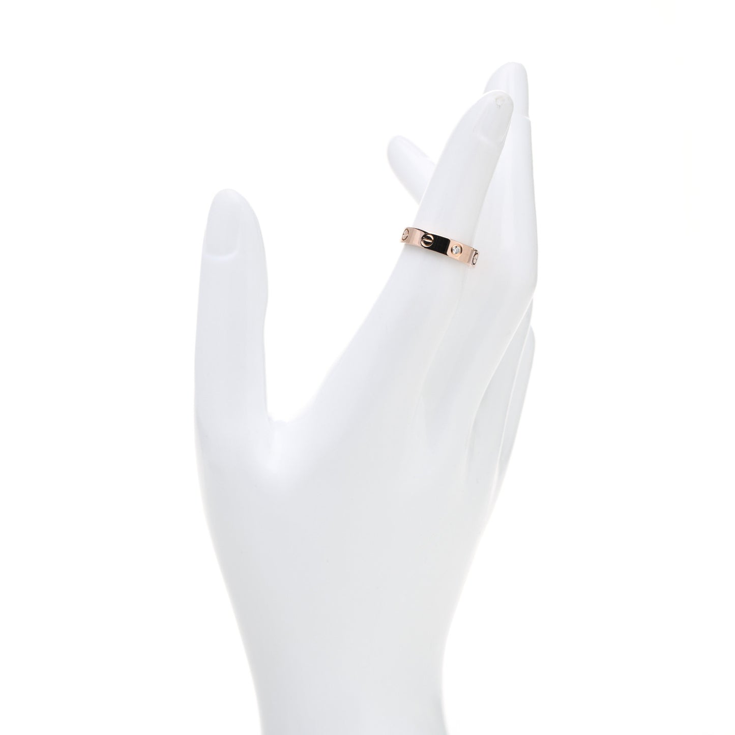 18K Pink Gold Diamond 4mm LOVE Wedding Band Ring 49 4.75