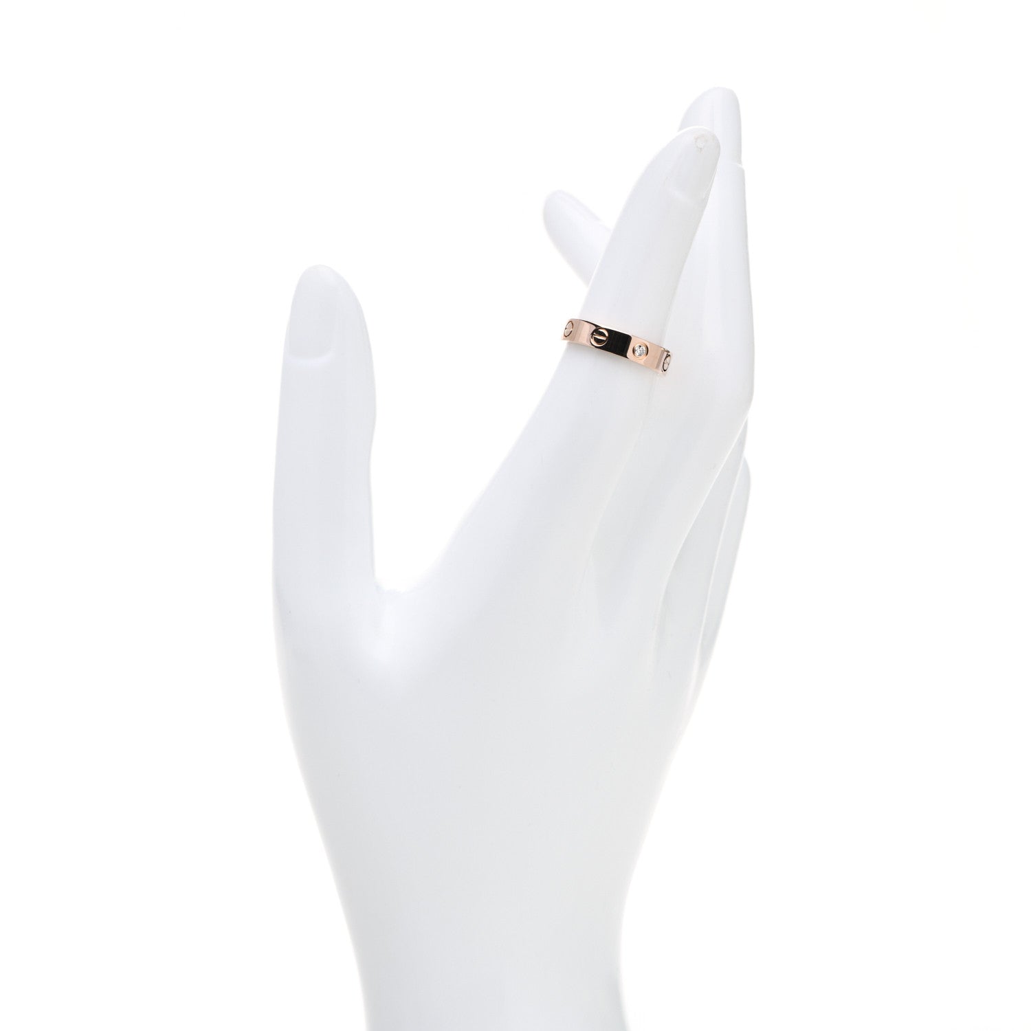 Cartier 18K Pink Gold Diamond 4mm LOVE Wedding Band Ring 49 4.75 2 of 6