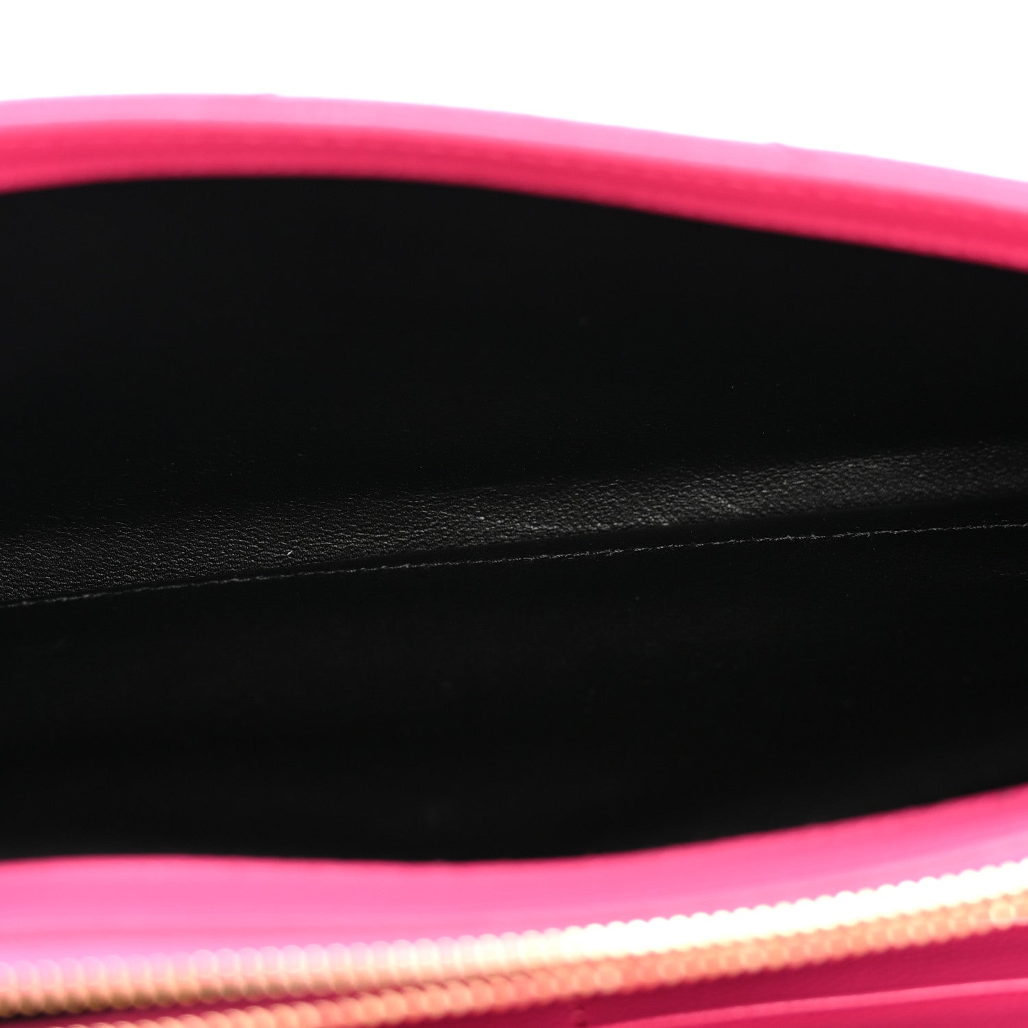 Saint Laurent Grain De Poudre Matelasse Chevron Monogram Chain Wallet Hot Pink 5 of 12