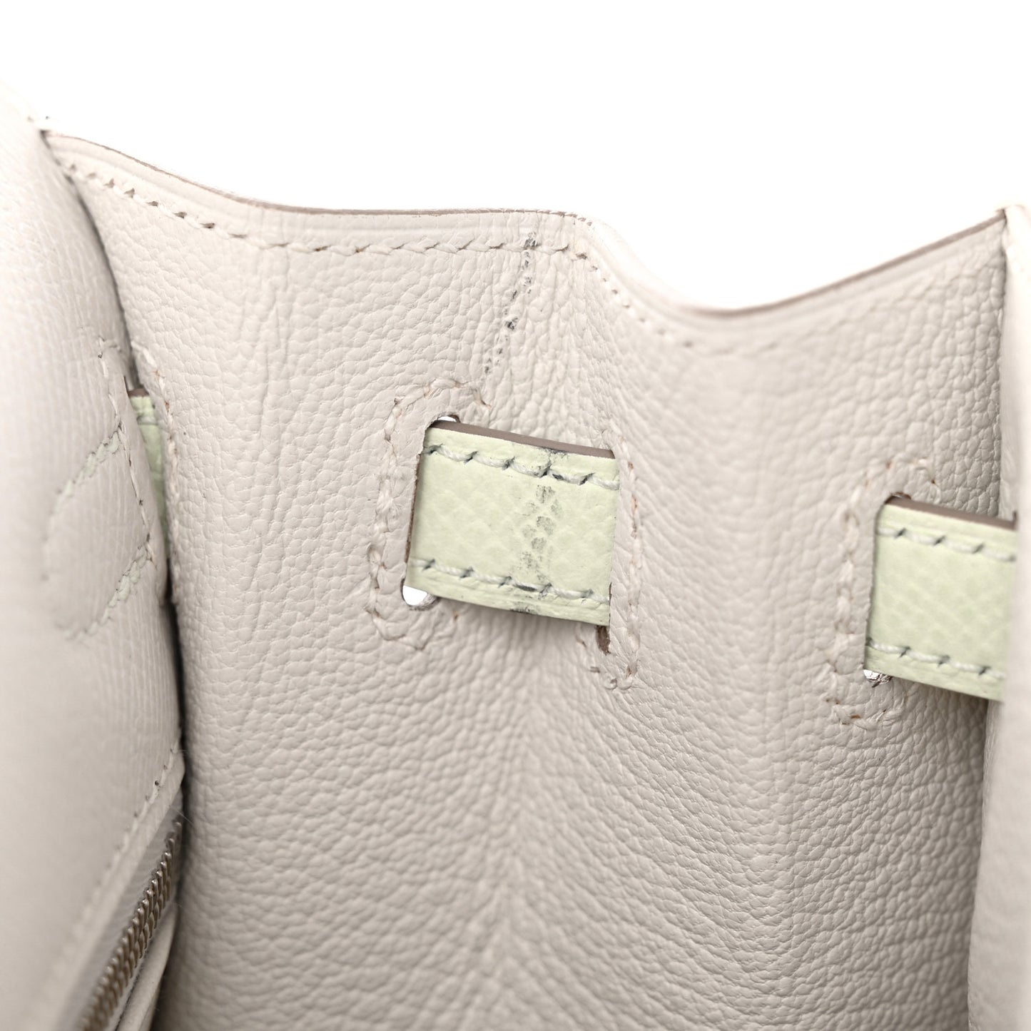 Epsom Tri-Color Kelly Sellier 25 Gris Pale Vert Fizz Graphite