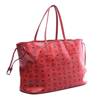 MCM Visetos Large Liz Reversible Shopper Tote Ruby Red 2 of 7