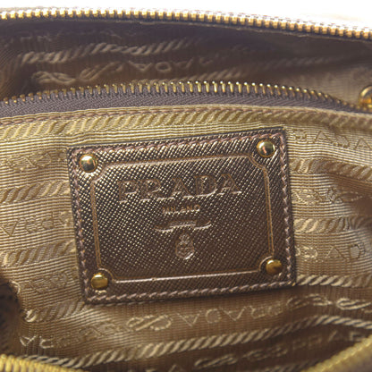 Prada Metallic Tessuto Nylon Saffiano Bauletto Gold 8 of 13