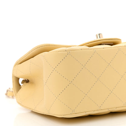Chanel Lambskin Quilted Mini Square Flap Light Yellow 9 of 10