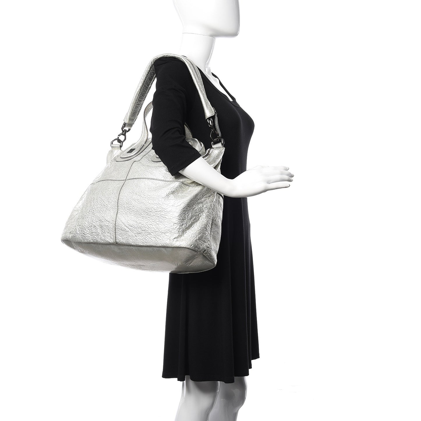 Crinkled Patent Large Nightingale Silver