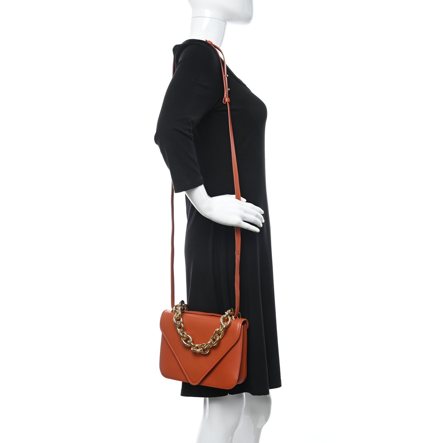 Bottega Veneta Calfskin Mount Envelope Bag Maple 2 of 12