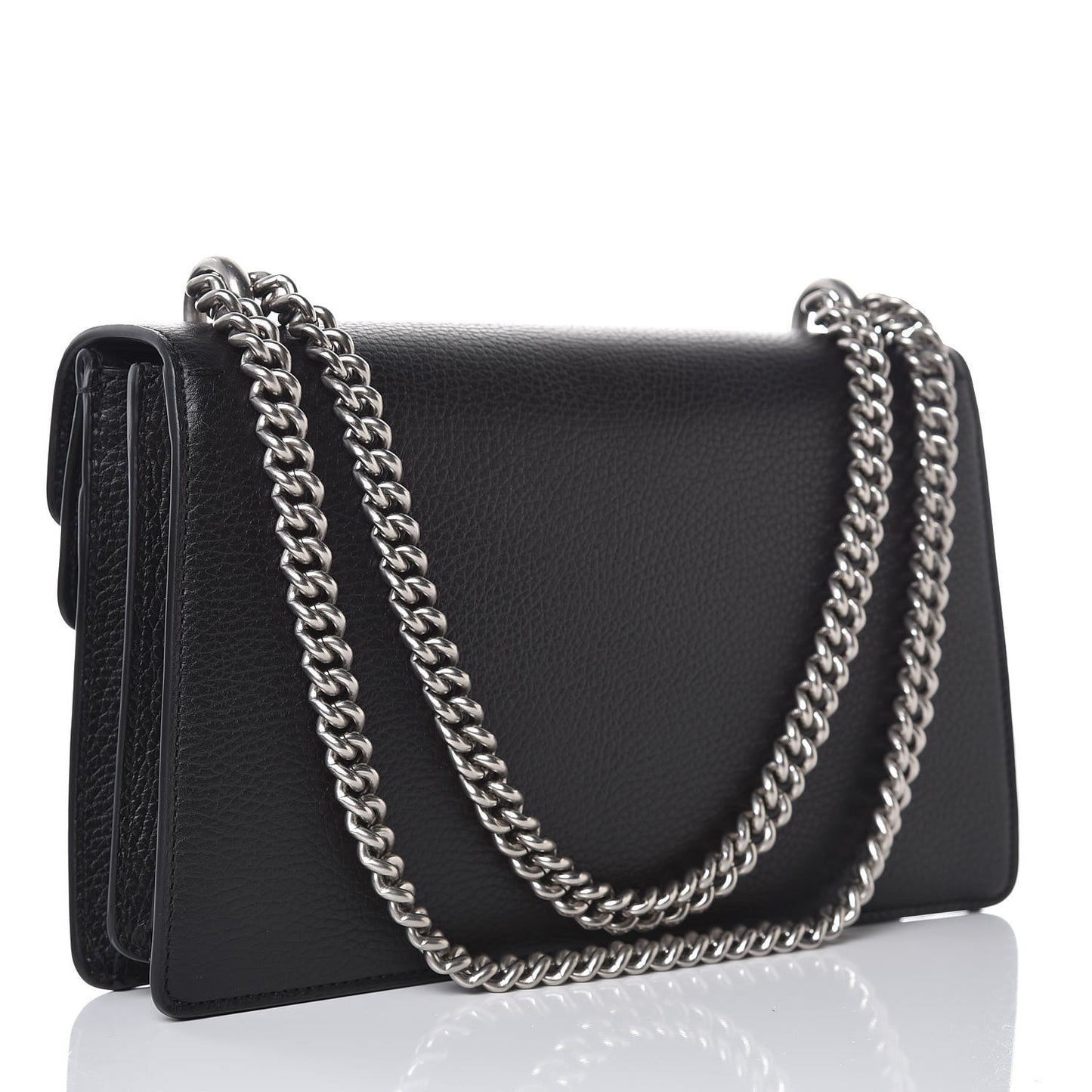 Pebbled Calfskin Small Dionysus Shoulder Bag Black