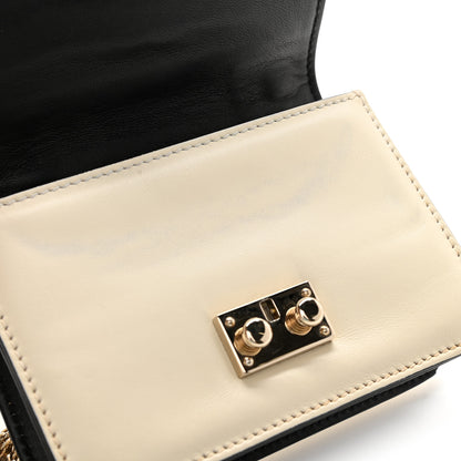 Valentino Garavani Vitello Mini Glam Lock Rockstud Flap Black Light Ivory 11 of 12