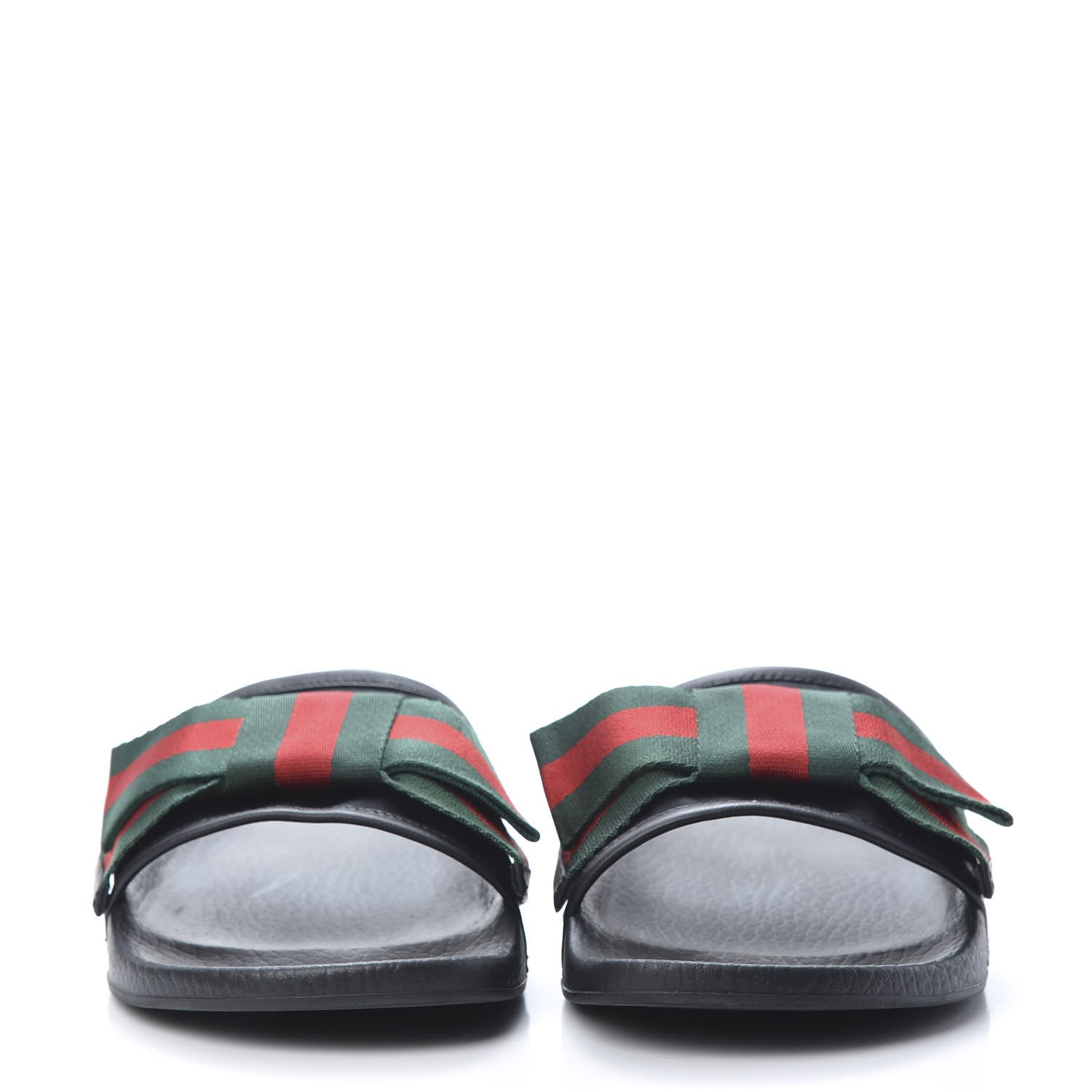 Gucci Satin Web Bow Slide Sandals 40 Black 2 of 9