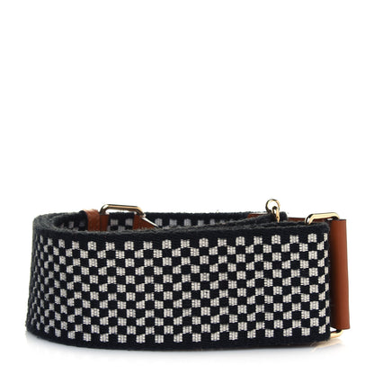 Fendi Ribbon Vitello King Logo Embossed Gingham Woven Adjustable Strap You Panna Black Cuoio 2 of 7