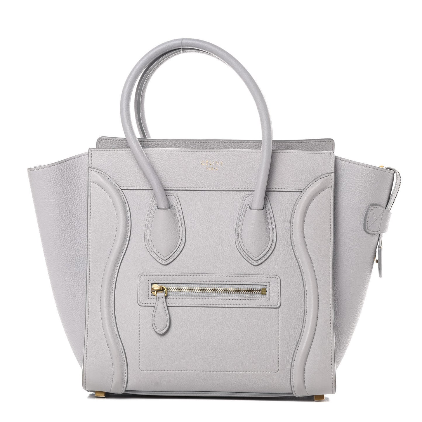 Drummed Calfskin Micro Luggage Light Grey