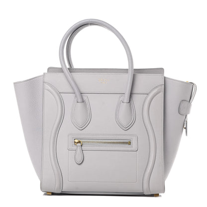 Celine Drummed Calfskin Micro Luggage Light Grey 1 of 12