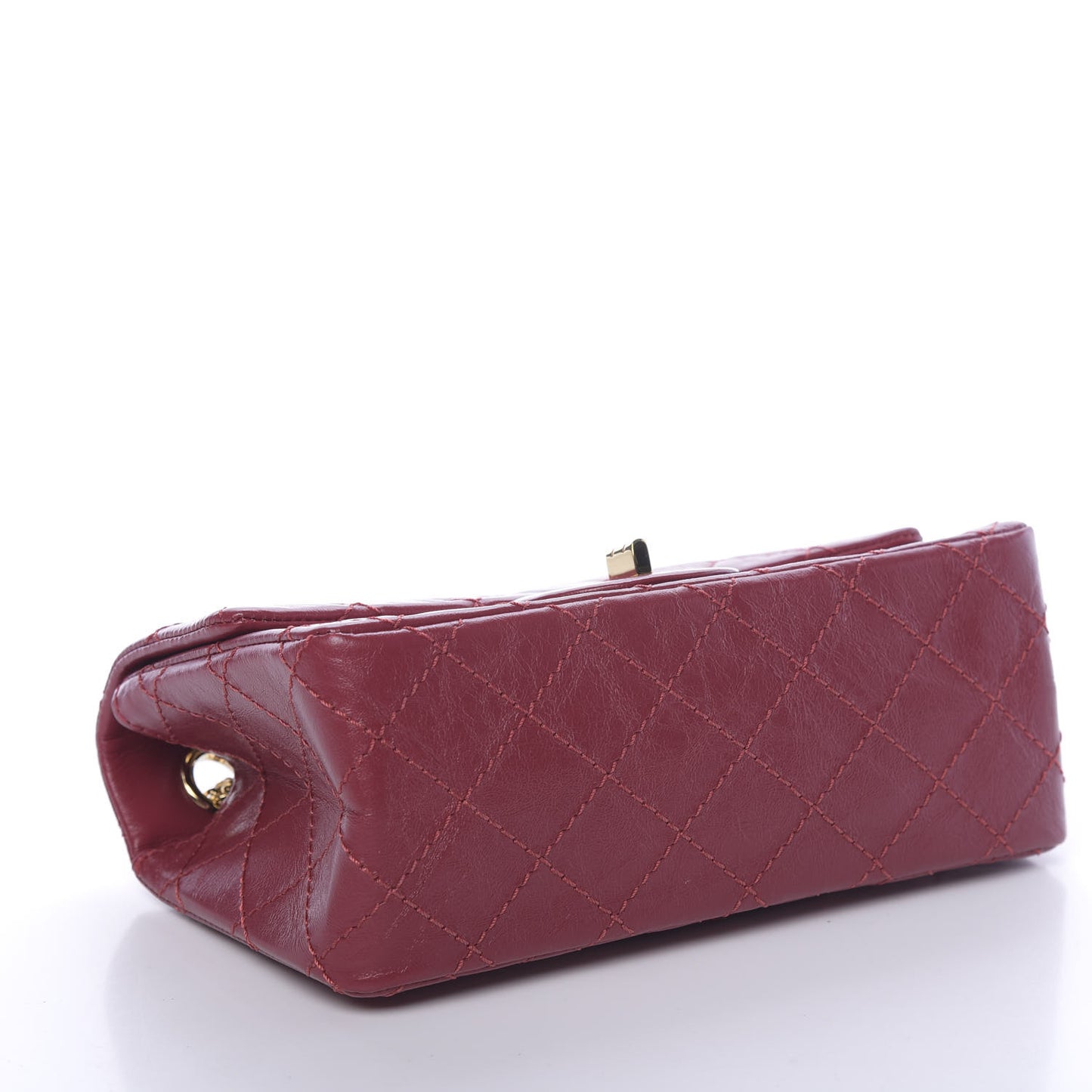 Aged Calfskin Quilted 2.55 Reissue Mini Flap Red