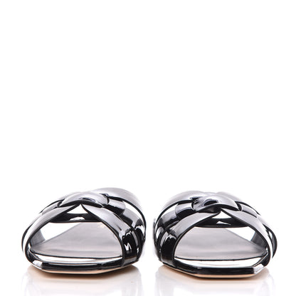 Saint Laurent Patent Calfskin Nu Pied 05 Slide Sandals 40 Black 2 of 11
