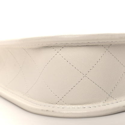 Chanel Calfskin Quilted CC Hobo Handbag White 9 of 11