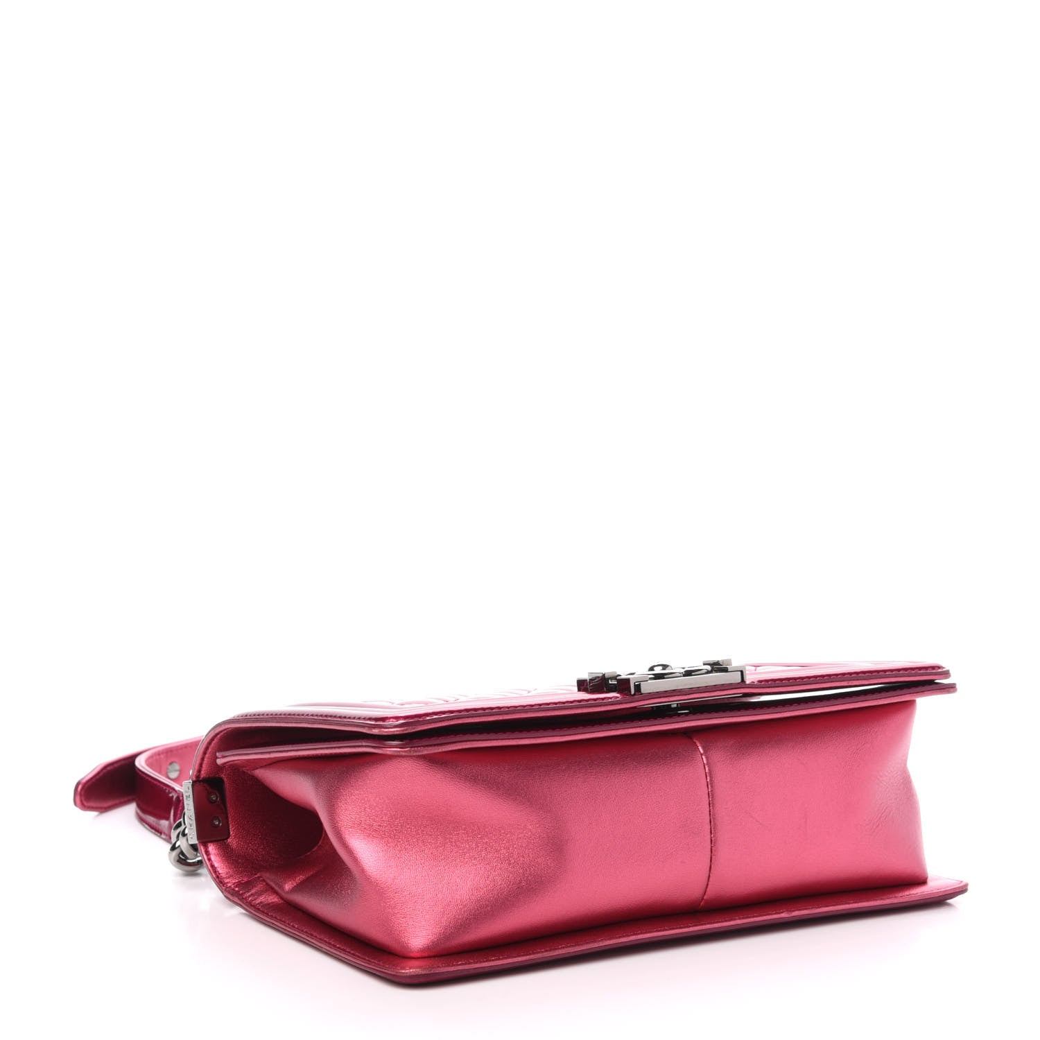 Chanel Metallic Patent Calfskin Quilted Medium Boy Flap Pink 5 of 13