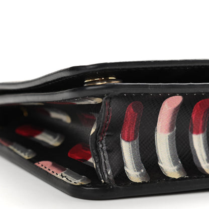 Prada Saffiano Triangle Logo Lipstick Print Mini Crossbody Bag Black 5 of 9