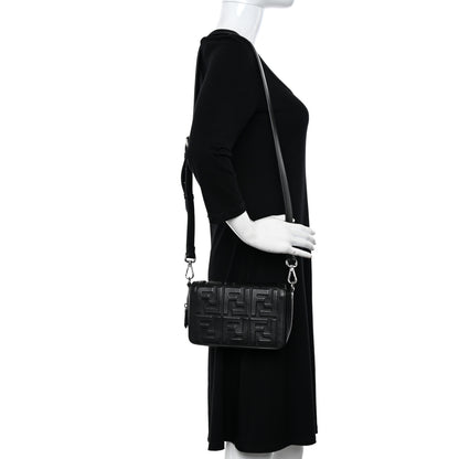 Fendi Nappa FF 1974 Embossed Mini Expandable Flap Bag Black 2 of 11