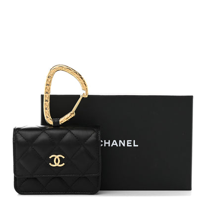 Chanel Lambskin Quilted CC Hook Card Holder Black 9 of 9