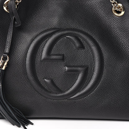 Gucci Pebbled Calfskin Medium Soho Chain Shoulder Bag Black 9 of 9