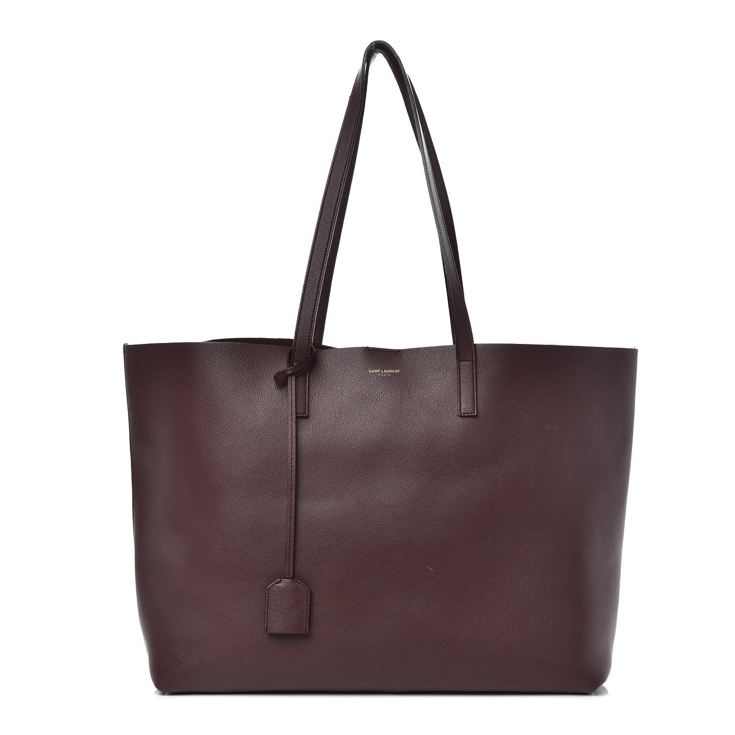 Saint Laurent Calfskin Large Shopping Tote Bordeaux 1 of 12