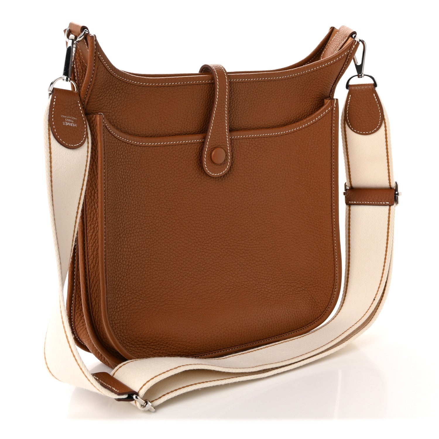 Hermes Taurillon Clemence Amazone Evelyne III PM Gold White Caramel 3 of 11