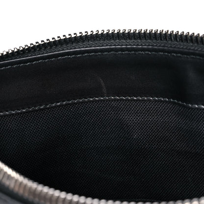 Gucci GG Supreme Monogram Appia Calfskin Web Flat Messenger Bag Black Grey 12 of 13