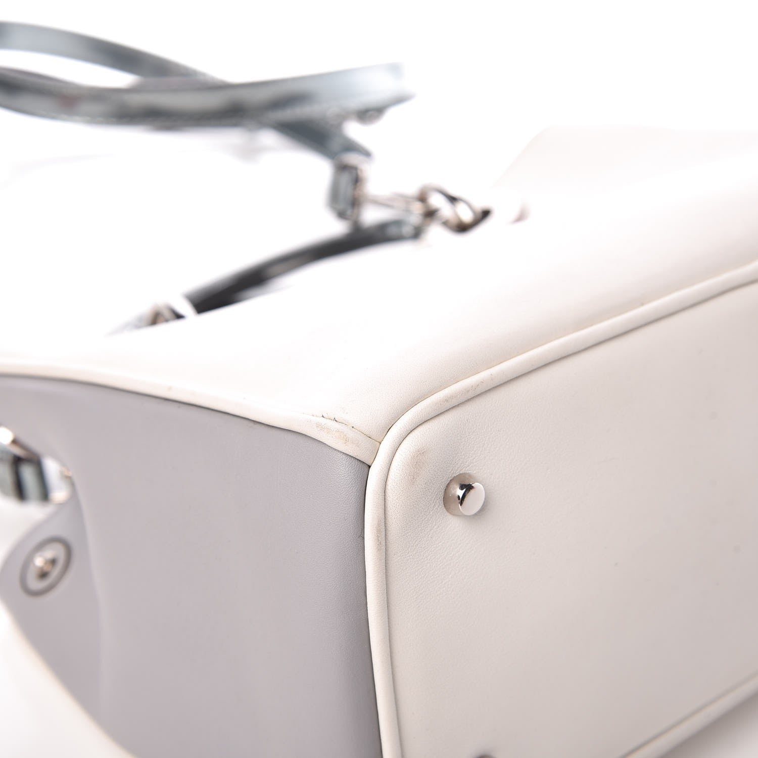 Christian Dior Calfskin Small Diorissimo White Grey 14 of 16