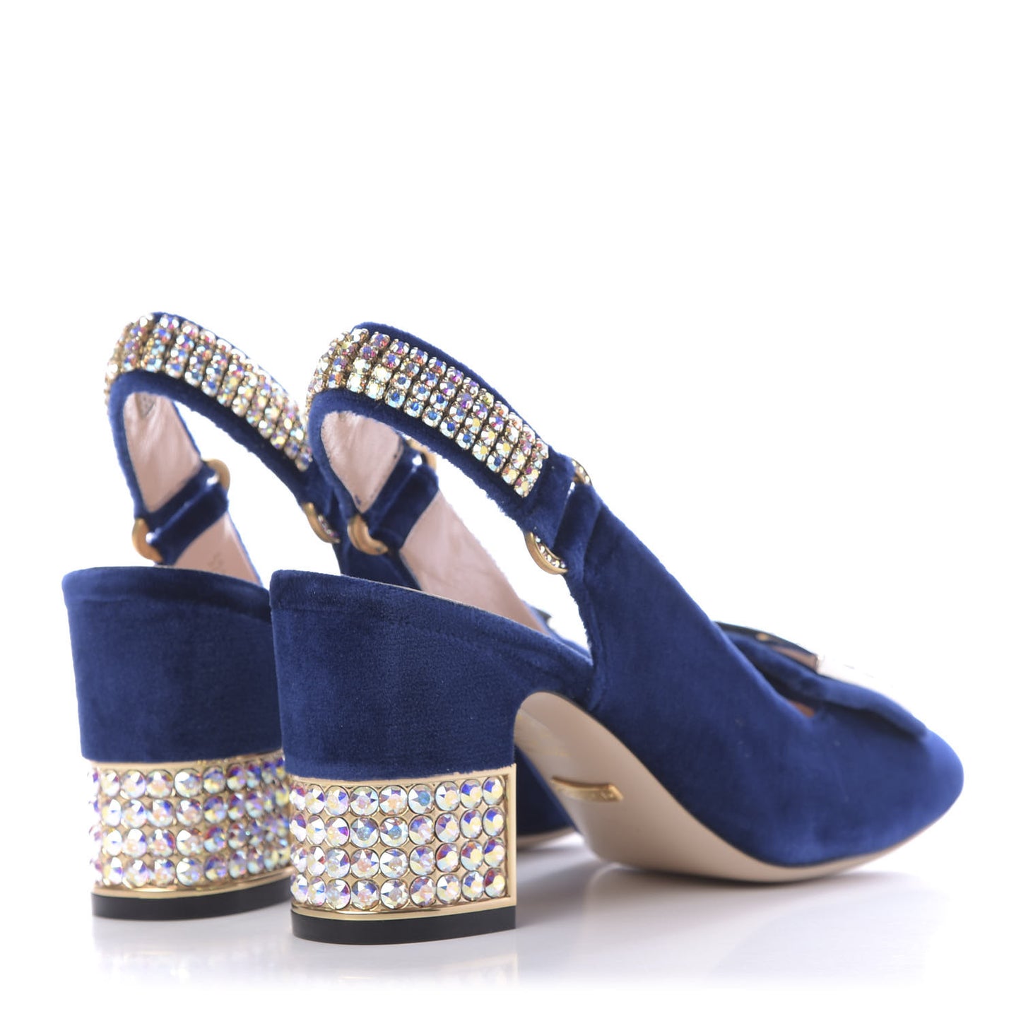 Velvet Crystal Square G Madelyn Slingbacks 36.5 Cobalt Blue