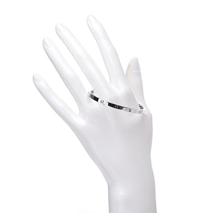 Cartier 18K White Gold 6 Diamond Small LOVE Bracelet 16 2 of 6