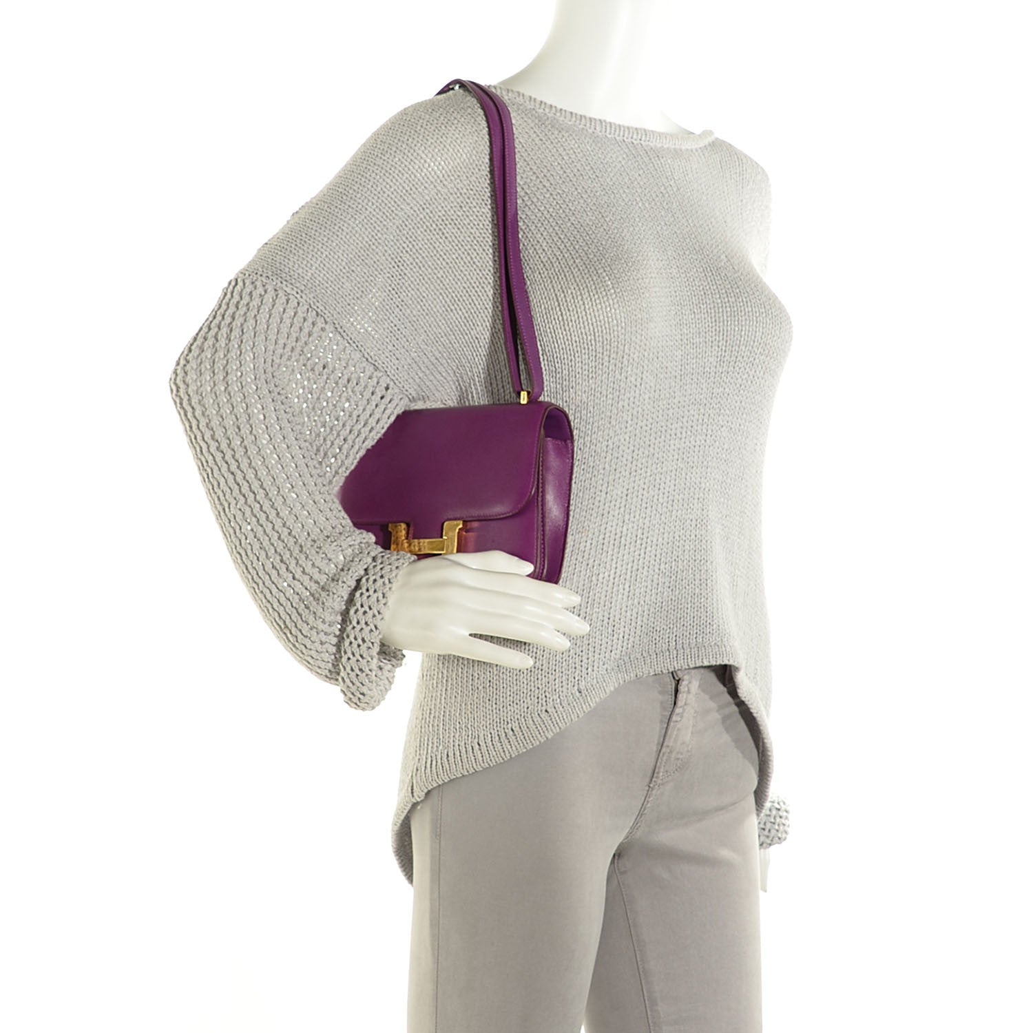 Hermes Tadelakt Constance 18 Violet 2 of 12
