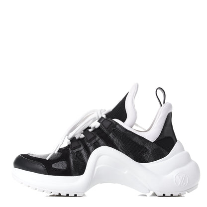 Louis Vuitton Calfskin Technical Nylon Damier Graphite LV Archlight Sneakers 38 Black White 1 of 9