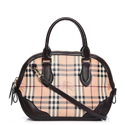 Burberry Haymarket Check Small Orchard Bowling Bag Chocolate 1 of 17