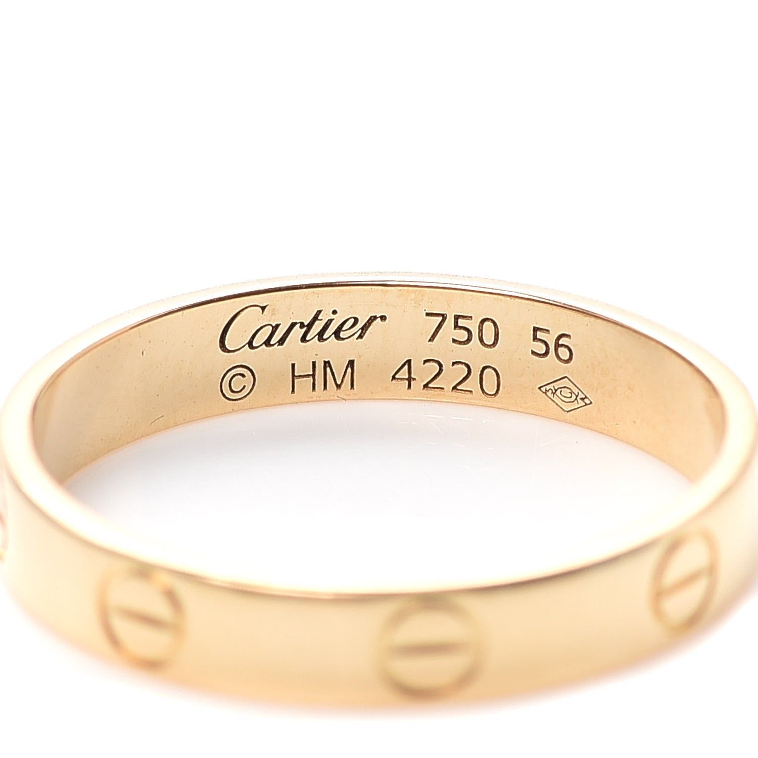 Cartier 18K Yellow Gold 3.5mm LOVE Wedding Band Ring 56 7.5 4 of 4