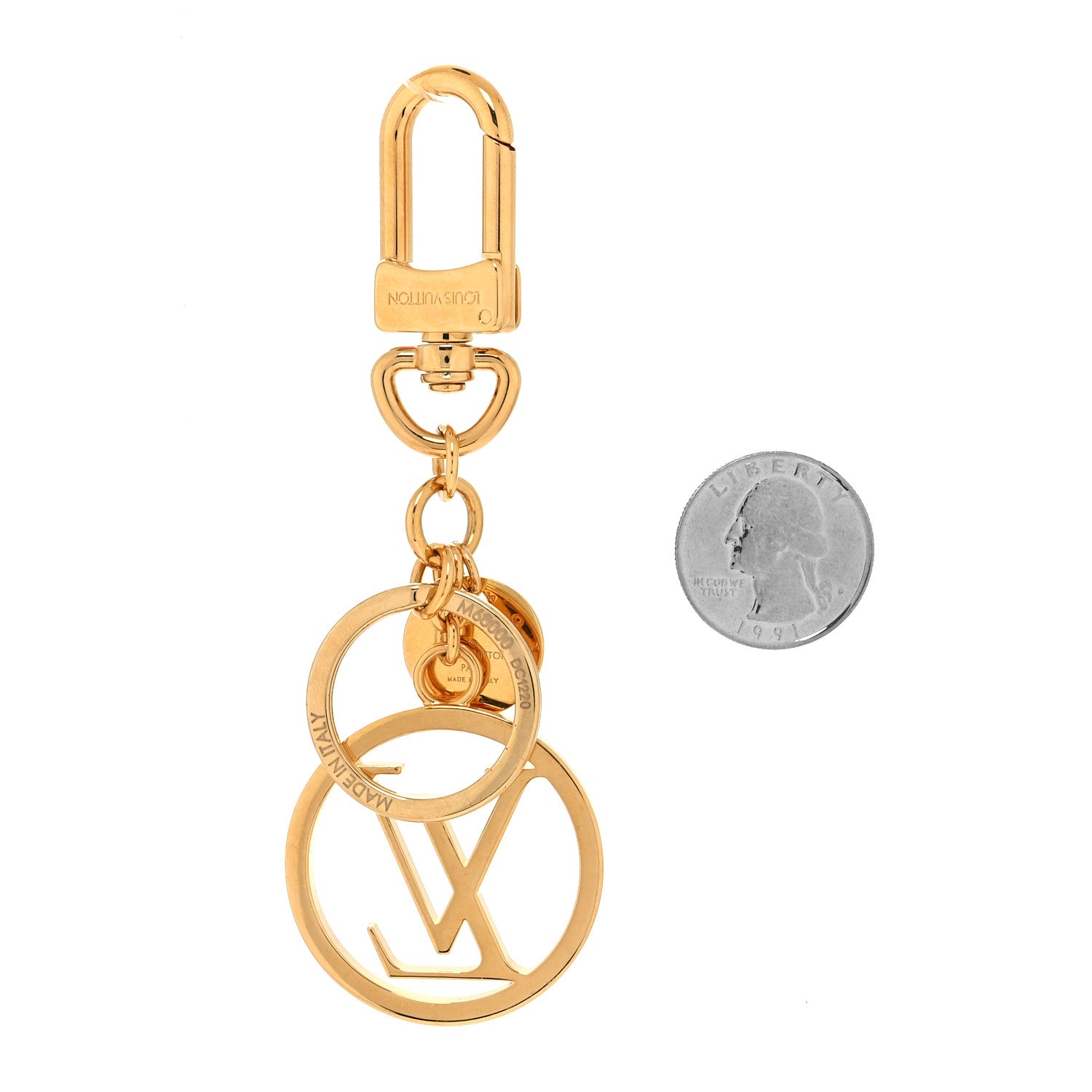 Louis Vuitton LV Circle Bag Charm Key Holder Gold 2 of 5
