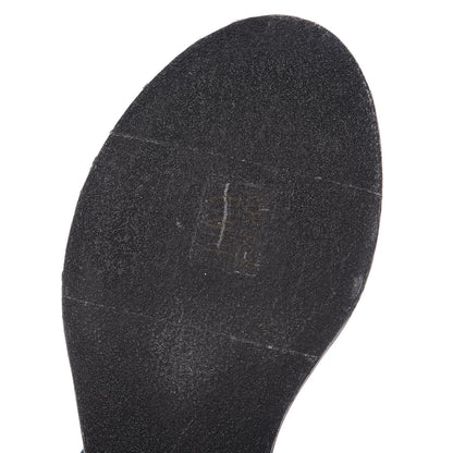 Chanel Patent Camellia Thong Sandals 36.5 Black White 8 of 9