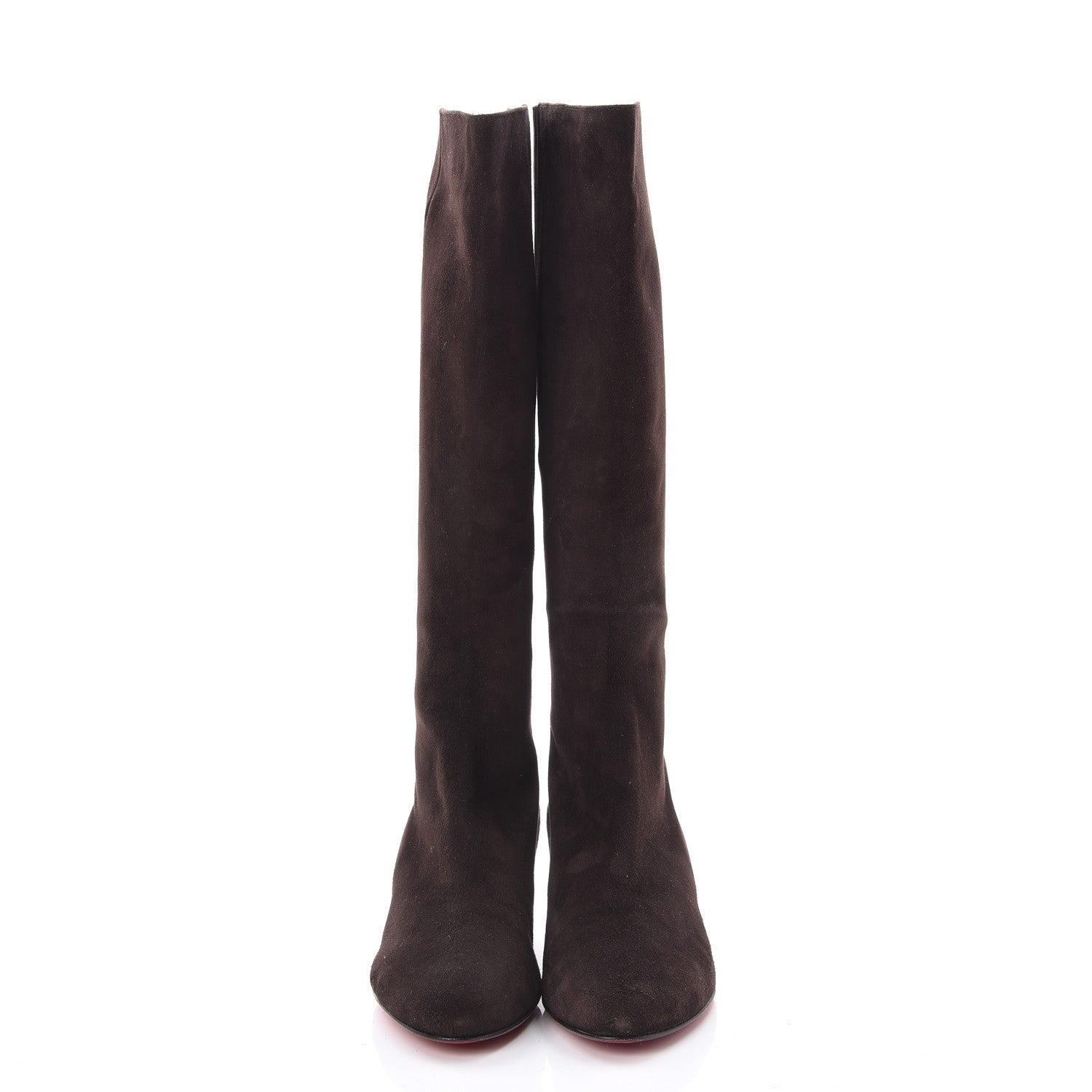 Christian Louboutin Suede Bourge 50 Tall Boots 38 Brown 2 of 9