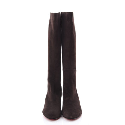 Christian Louboutin Suede Bourge 50 Tall Boots 38 Brown 2 of 9