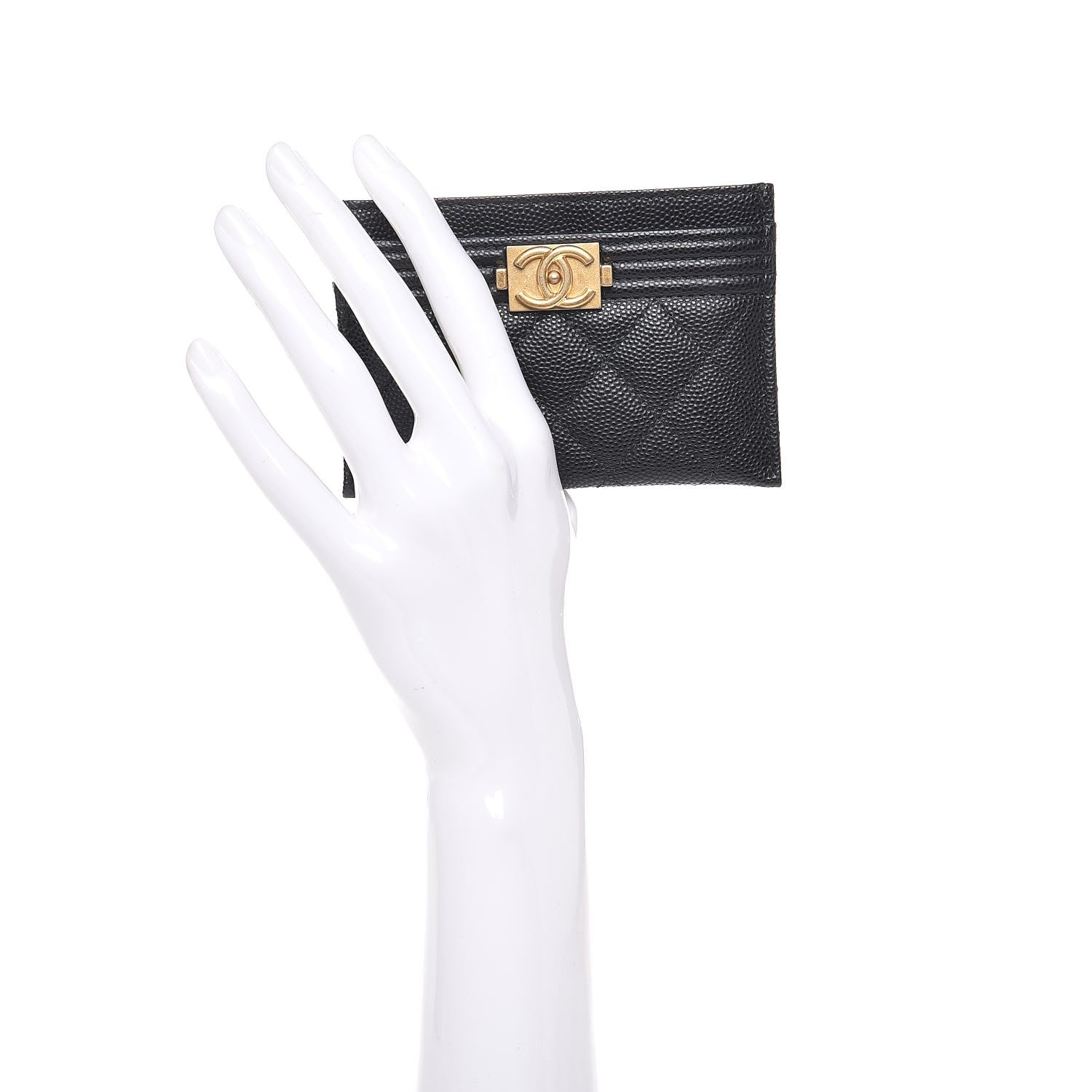 Chanel Caviar Quilted Boy Card Holder Black 2 of 18