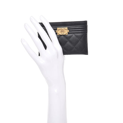 Chanel Caviar Quilted Boy Card Holder Black 2 of 18
