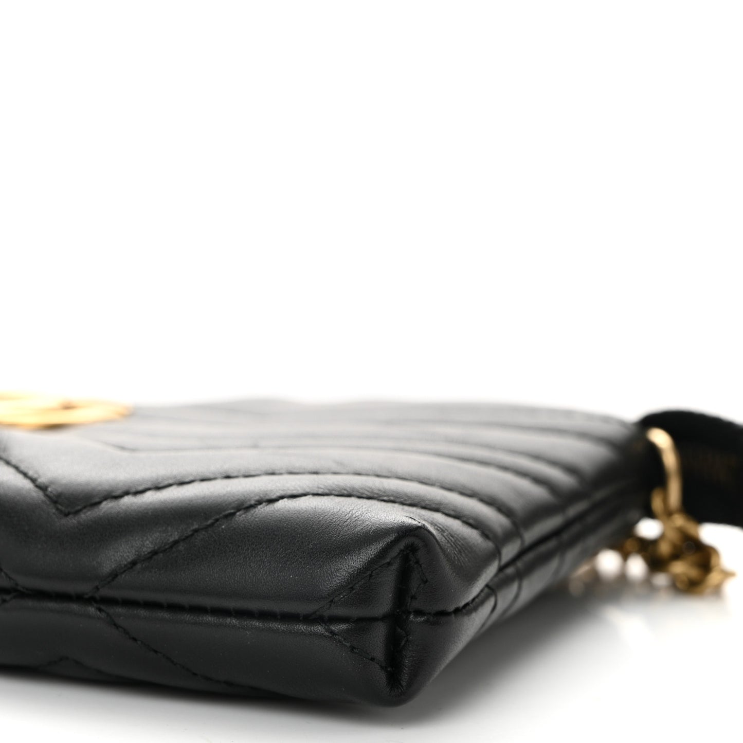 Calfskin Matelasse Mini GG Marmont Chain Bag Black
