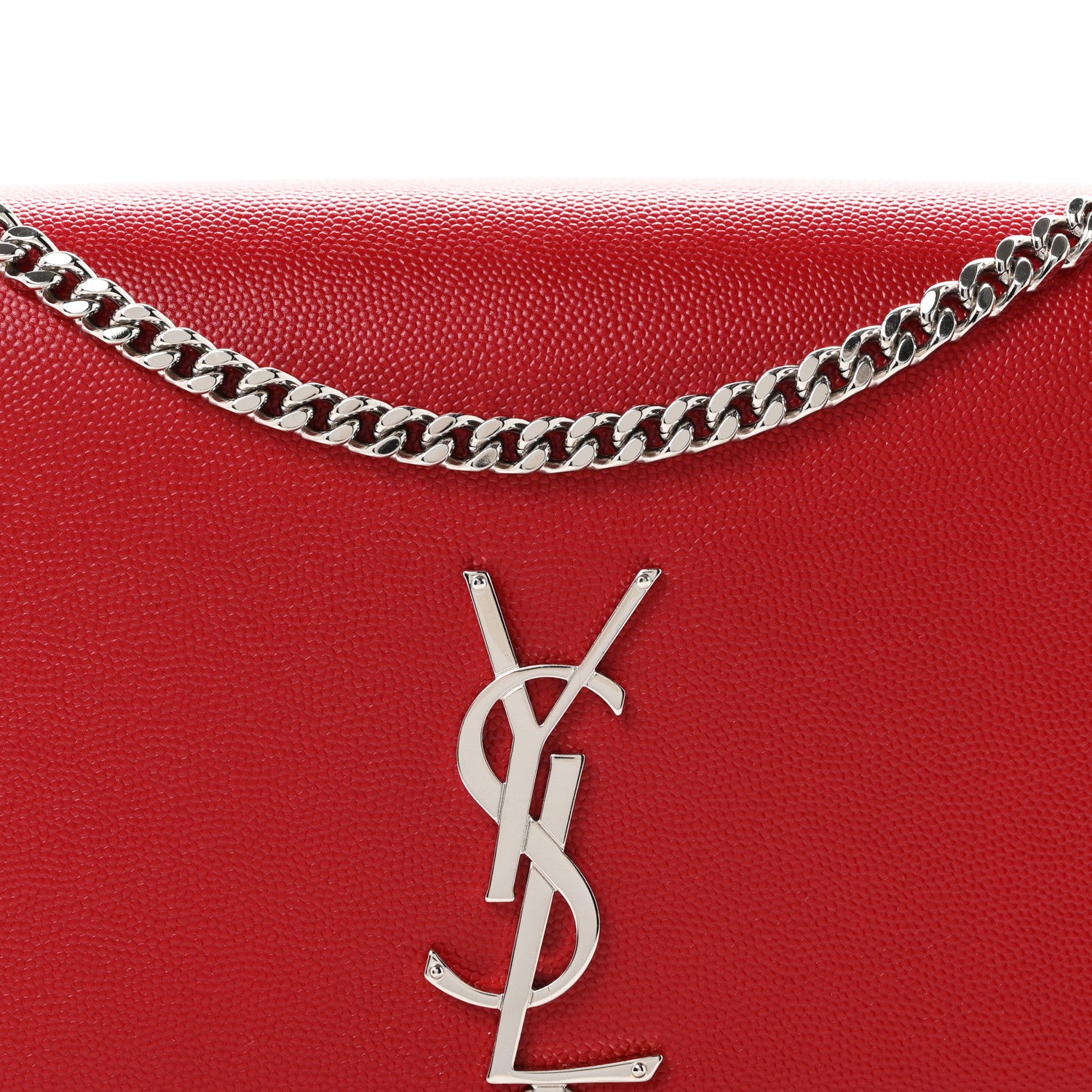 Saint Laurent Grain De Poudre Medium Classic Monogram Kate Tassel Satchel Rouge Eros 7 of 9