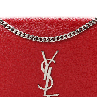 Saint Laurent Grain De Poudre Medium Classic Monogram Kate Tassel Satchel Rouge Eros 7 of 9
