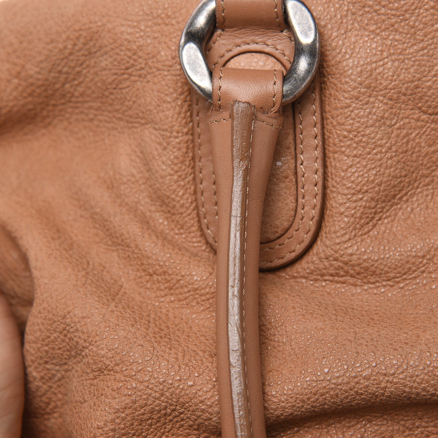 Calfskin CC Shoulder Bag Dark Beige
