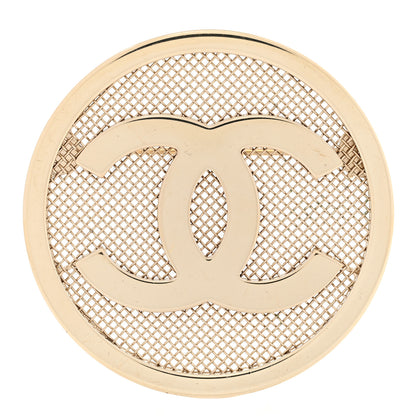 Chanel Mesh Circle CC Brooch Gold 1 of 5
